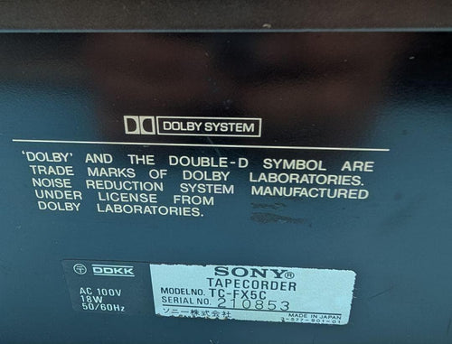 Sony Cd Md Cassette Deck Tc-Fx5C