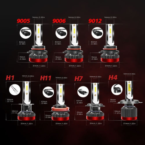 Light Led H4 Gx Lx Jzx100 H8.9 H13.9 20000Lm Spevert