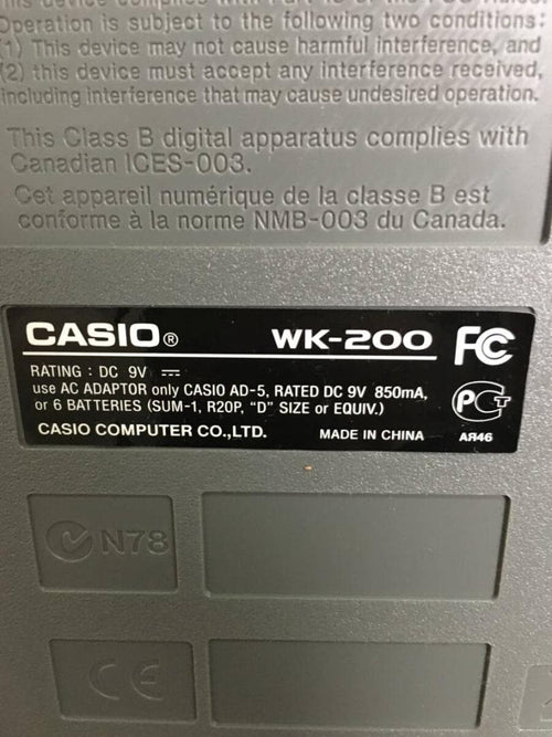 Keyboard Electronic Piano Casio Wk-200