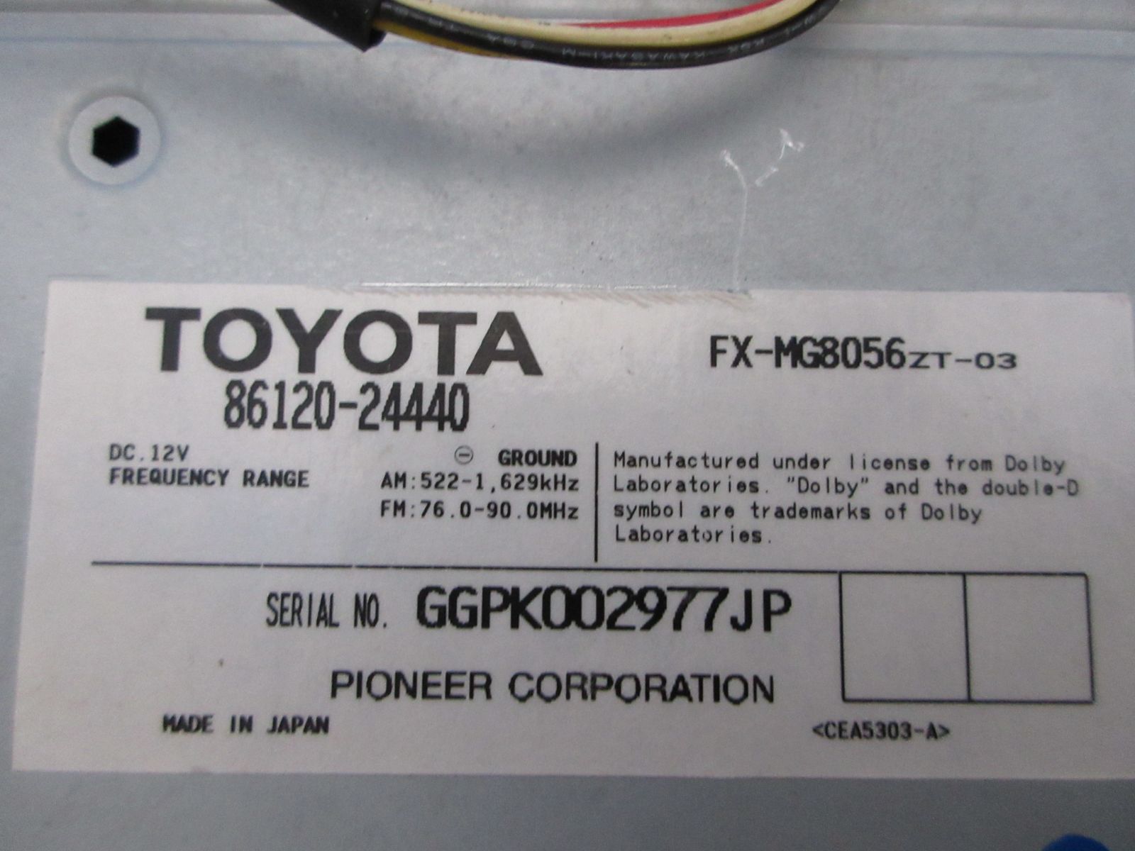 Others Sfc6921/ Ok Uzz40 Cd Md 6 86120-24440 Pioneer/