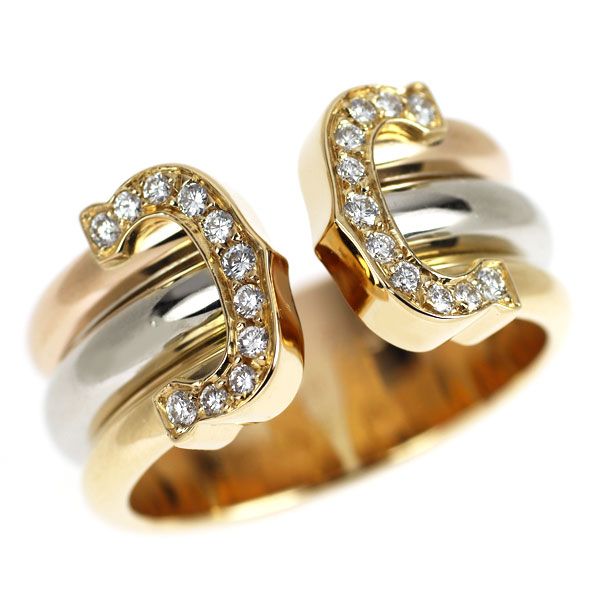 Cartier Ring K18Yg/Wg/Pg 2C Lm 50