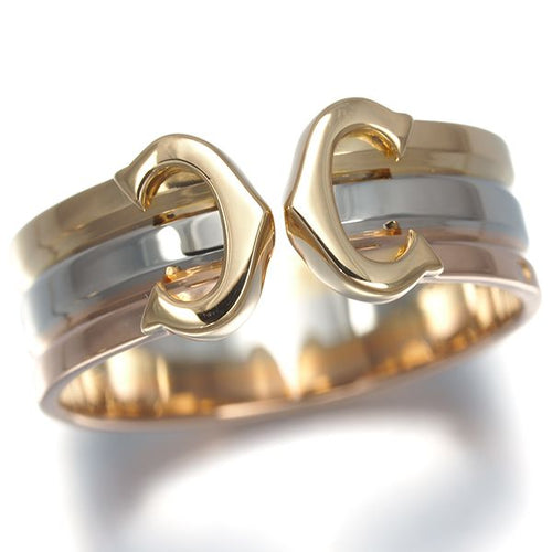 Cartier Ring 2C C C2 Sm 51 K18Yg/Wg/Pg #194928