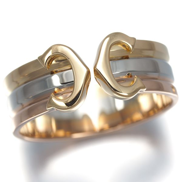 Cartier Ring 2C C C2 Sm 51 K18Yg/Wg/Pg #194928