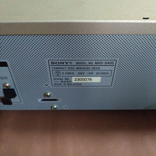 Sony Cd Md Cassette Deck Md/Cd Mxd-D400