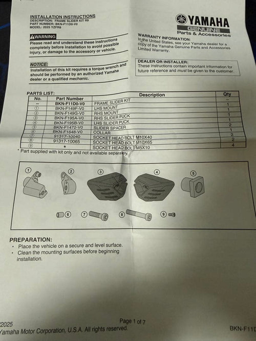 Engine Guard Yamaha Yzf-R9