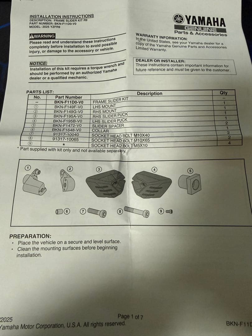 Engine Guard Yamaha Yzf-R9