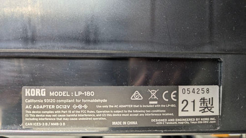 Korg Keyboard Electronic Piano Lp-180 Bk