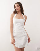Others Amy Lynn Square Halter Neck Tailored Mini Dress White