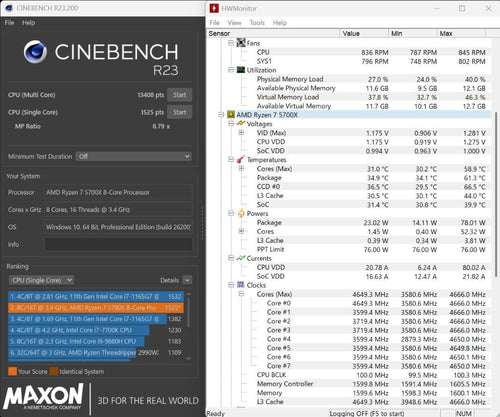 Gaming Desktops Ryzen 7 5700X Radeon Rx6600Xt 16Gb 512Gb