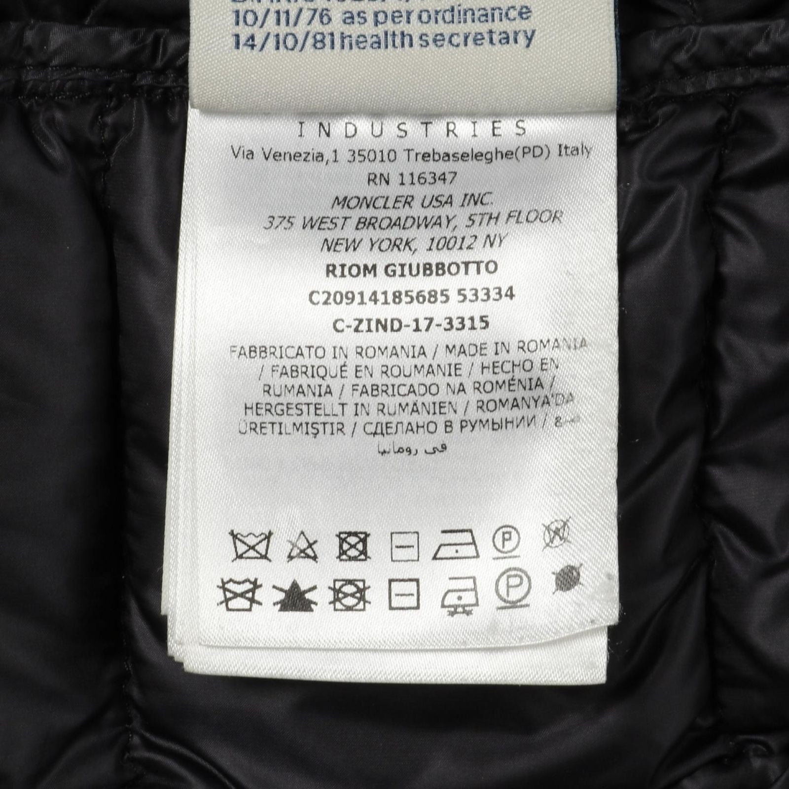 Moncler Down Jacket Riom Used B