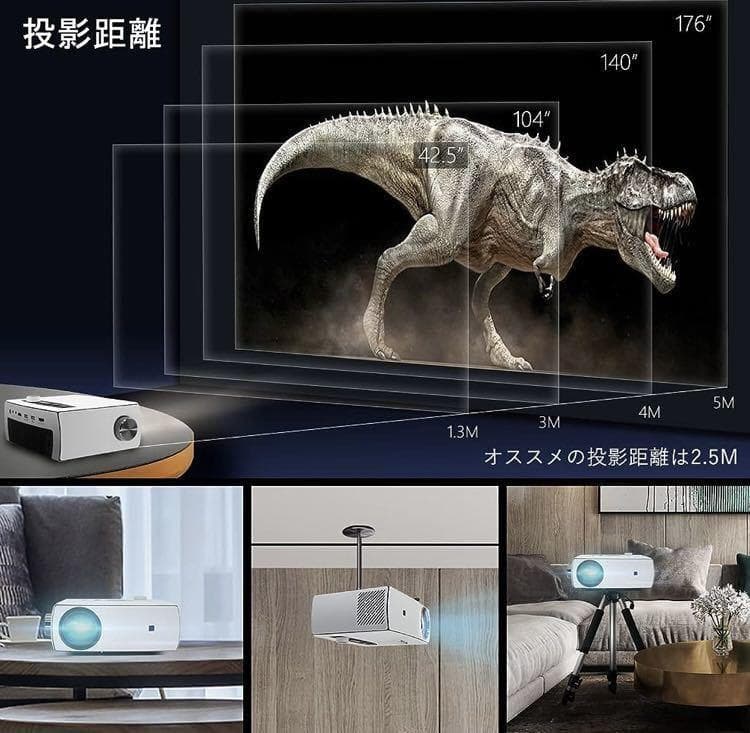 Projector Body Zimoce Hd 4K 1920 1080P 8000Lm