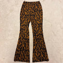 Miu Pants Outfits 00S Leopard Set Up Flare