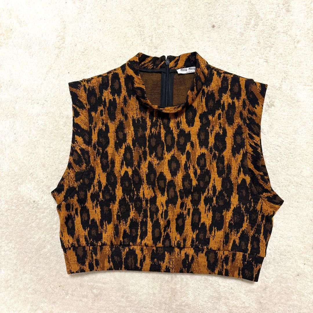 Miu Pants Outfits 00S Leopard Set Up Flare