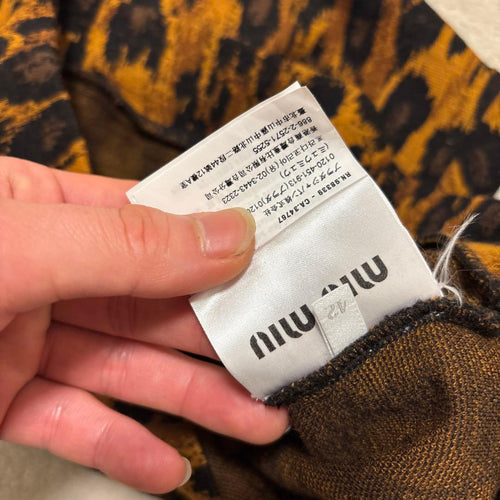Miu Pants Outfits 00S Leopard Set Up Flare