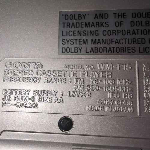 Sony Cassette Players Walkman Wm-F15