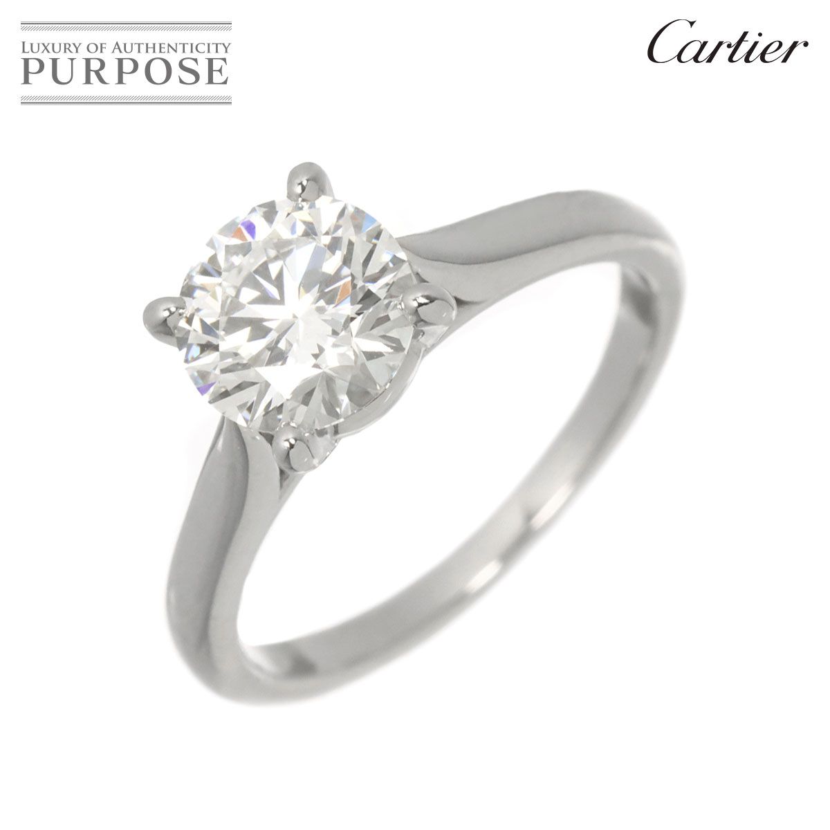 Cartier Ring 1.01Ct F/Vs1/Ex #46 Pt Solitaire 90328171