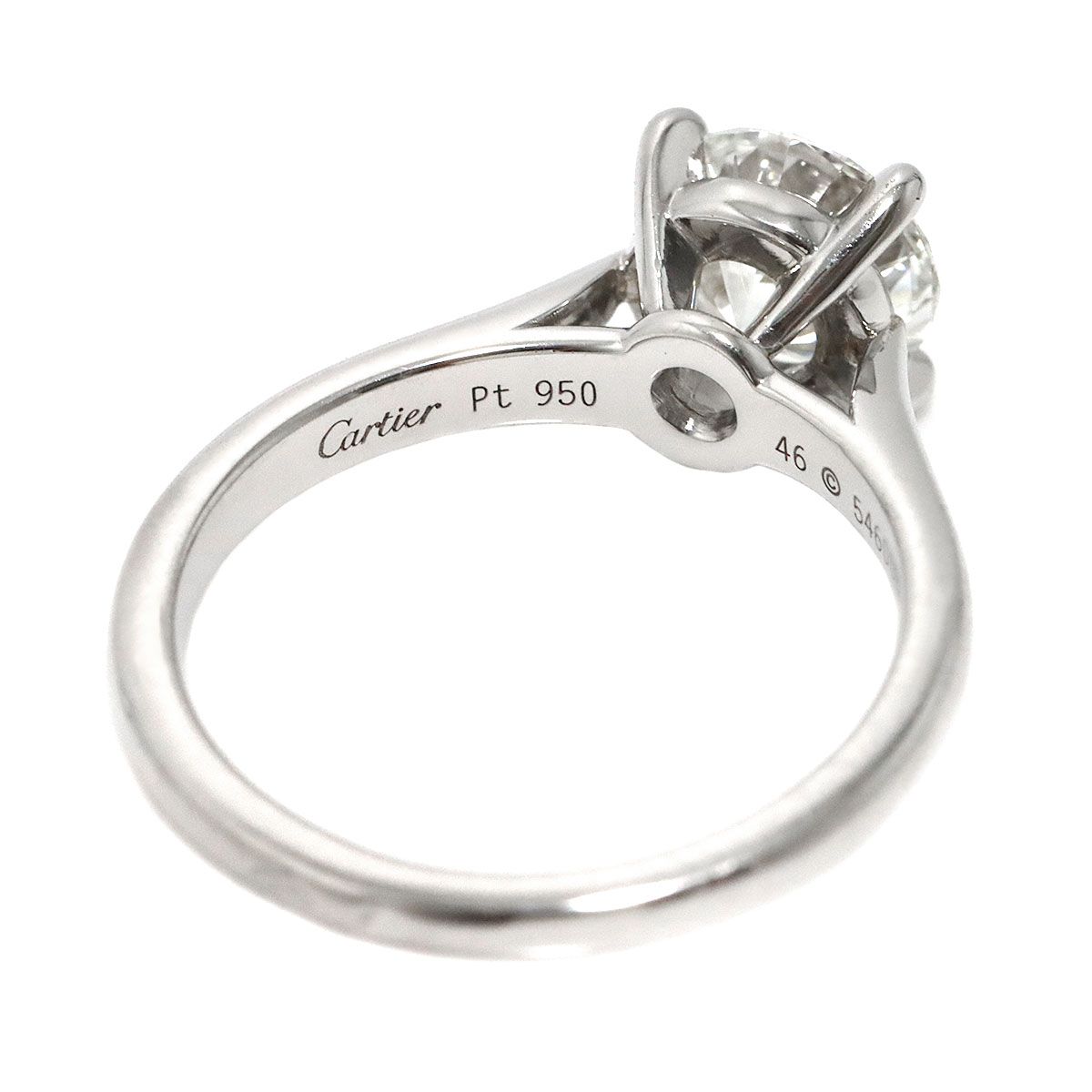 Cartier Ring 1.01Ct F/Vs1/Ex #46 Pt Solitaire 90328171