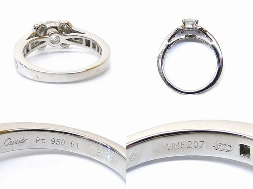 Cartier Ring 11 (51) Pt950 0.54Ct E-Vs1-Ex 8G