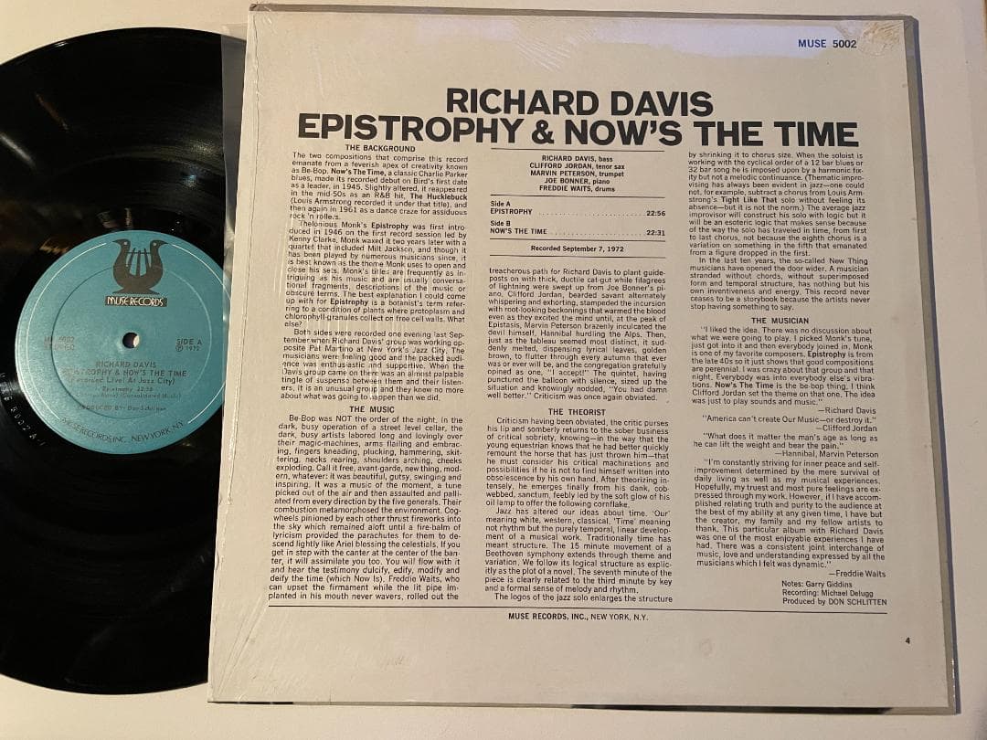Western Music Richard Davis--Epistrophy Jazz Lp Muse