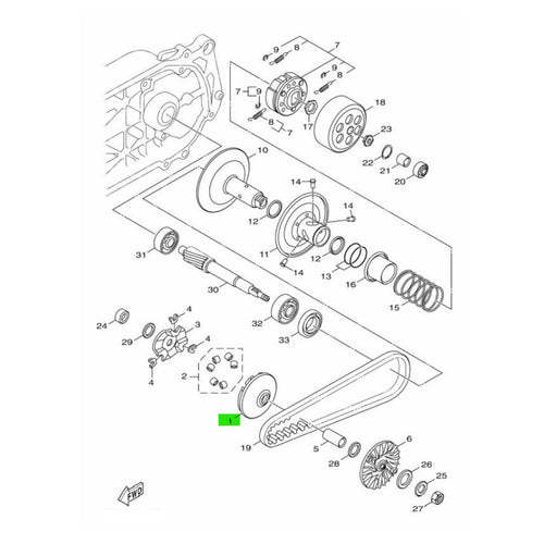 Yamaha Motor Pulley Z Axis Jog One Jog125 Vinoora 2Ts-E7620-00