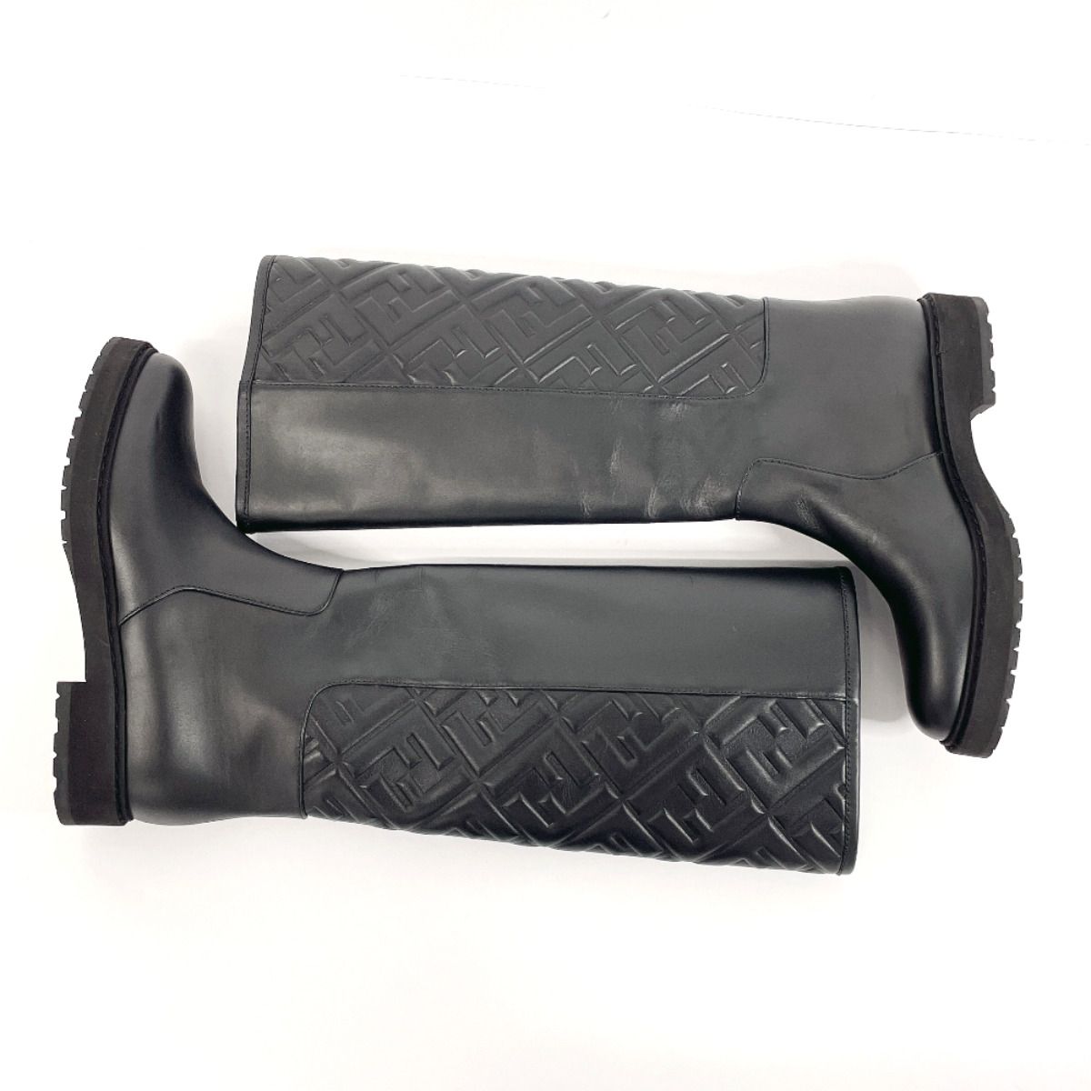 Fendi Long Boots 21Aw Embossed Ff Motif 8U8036