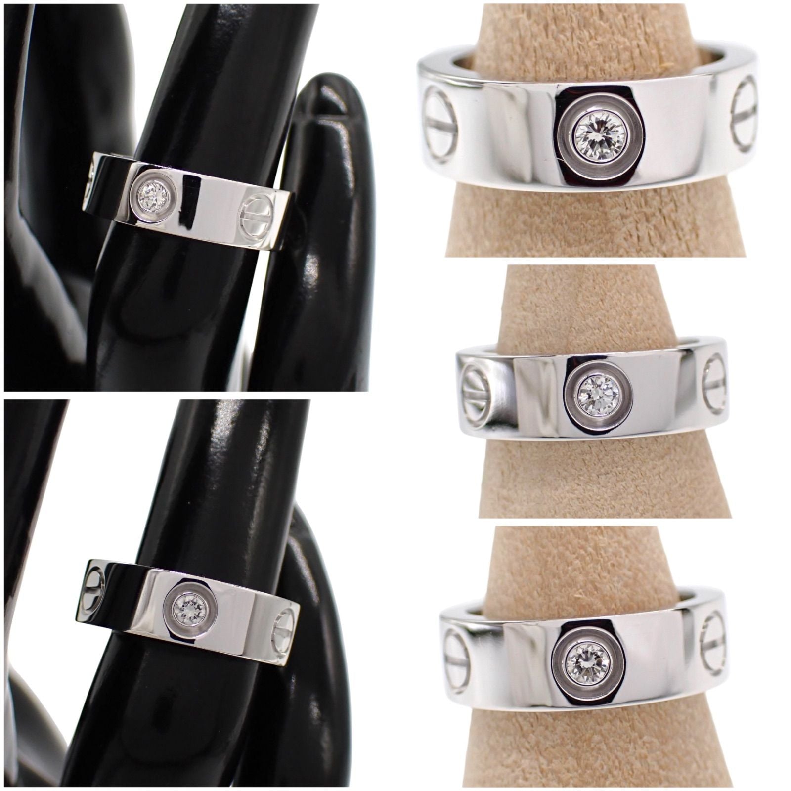Cartier Ring 47 7 3P 750 K18 Wg 4970