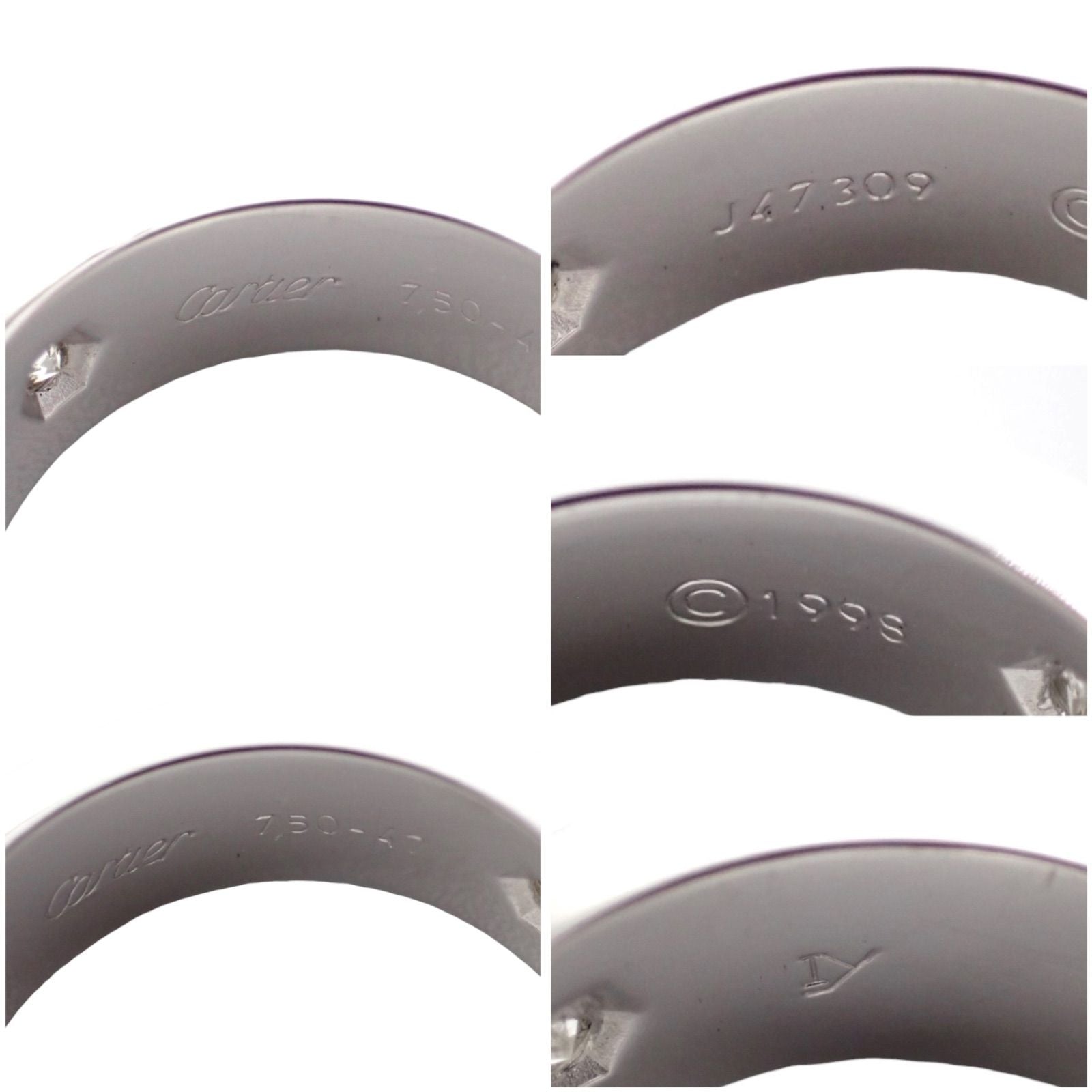 Cartier Ring 47 7 3P 750 K18 Wg 4970