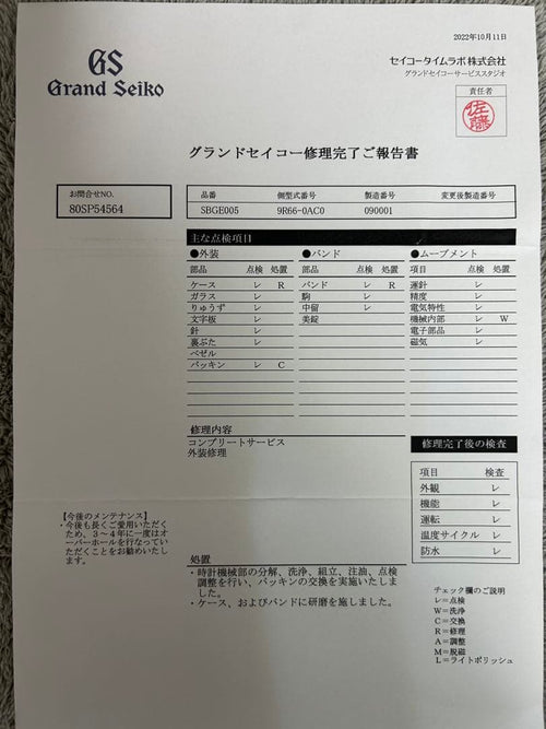 Grand Seiko Other Sbge005