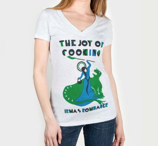 Short Sleeve (T -Shirt) [Out Of Print] Irma S. Rombauer The Joy Cooking V-Neck