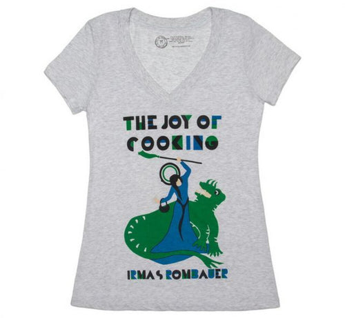 Short Sleeve (T -Shirt) [Out Of Print] Irma S. Rombauer The Joy Cooking V-Neck