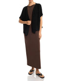 Long Sleeve Pleats Please Issey Miyake Column Knit Cardigan Black