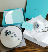 Tiffany Tableware Sets 3 Turquoise And White