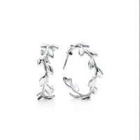 Tiffany Earrings (Pairs) Co. Olive Leaf Hoop