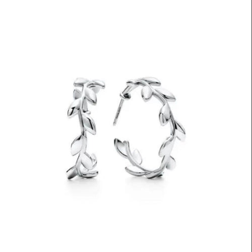 Tiffany Earrings (Pairs) Co. Olive Leaf Hoop
