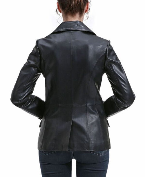 Jumper Blouson Bgsd Womens Ruth Leather Blazer Jacket Black