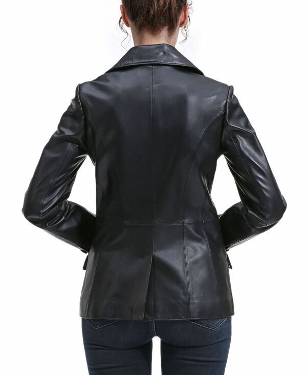 Jumper Blouson Bgsd Womens Ruth Leather Blazer Jacket Black