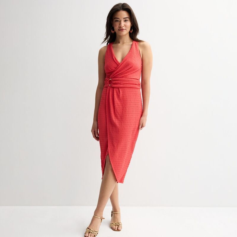 Others Womens Thalia Sodi Knit Wrap Halter Dress Pink