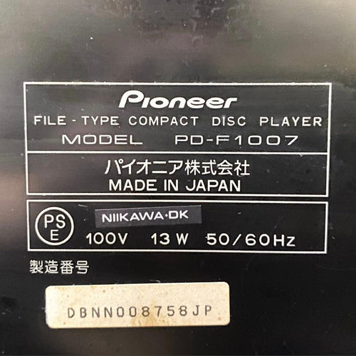 Pioneer Cd, Md Cassette Decks Pd-F1007