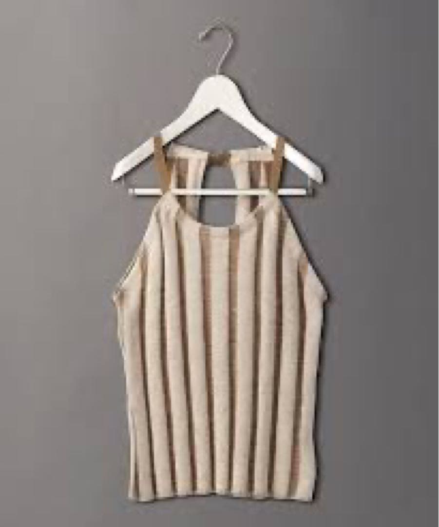 6(Roku) Beauty&Youth United Arrows Tank Top Stripe Halter Neck Knit/