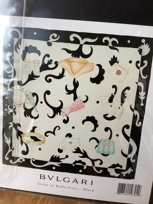 Bvlgari Bandanas Thin Scarves Invito Al Ballo Ivory Black