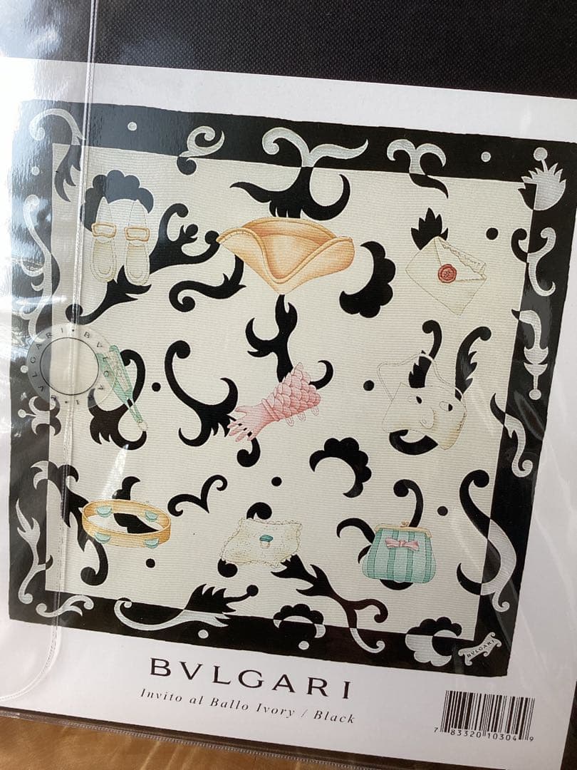 Bvlgari Bandanas Thin Scarves Invito Al Ballo Ivory Black