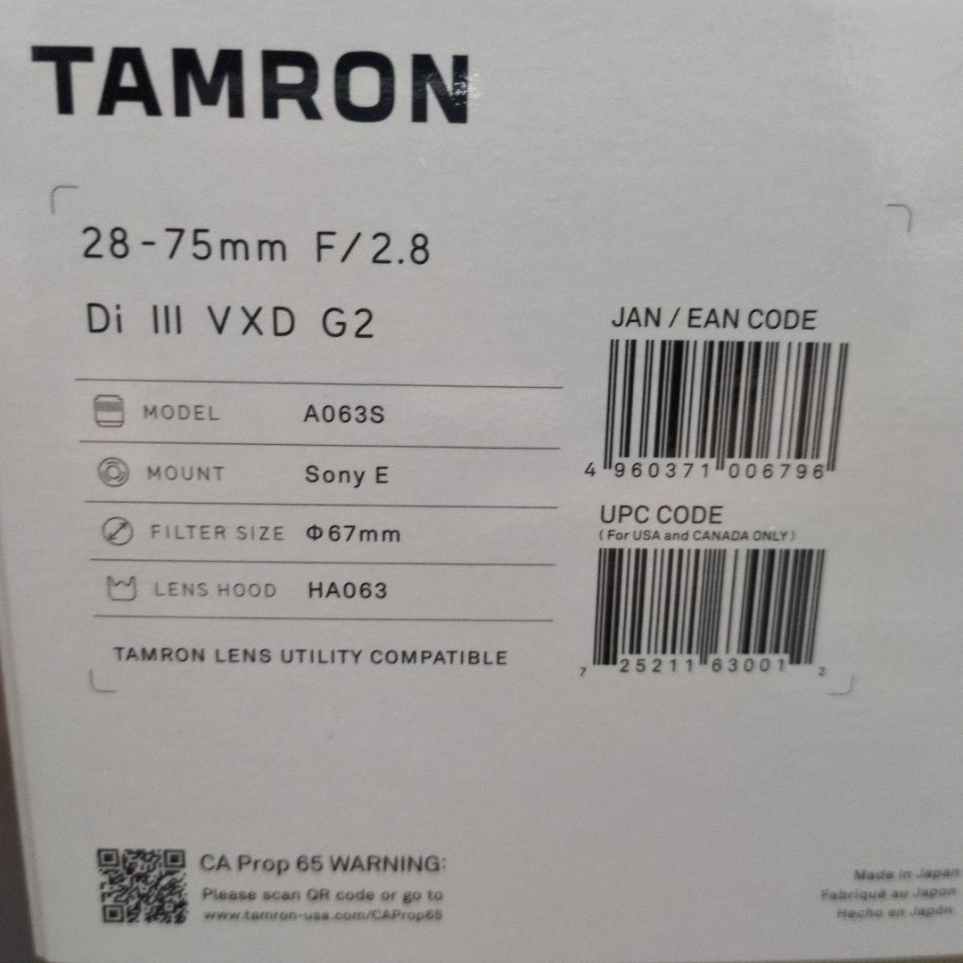 Tamron Lens (Zoom) 28-75Mm F/2.8 Di Iii Vxd G2 Sony