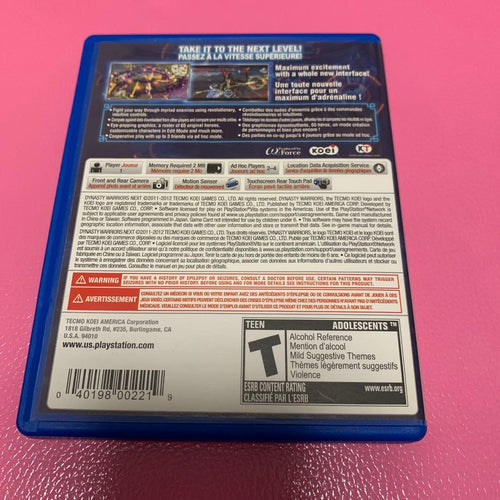 Software (Package Version) Dynasty Warriors Next Ps Vita