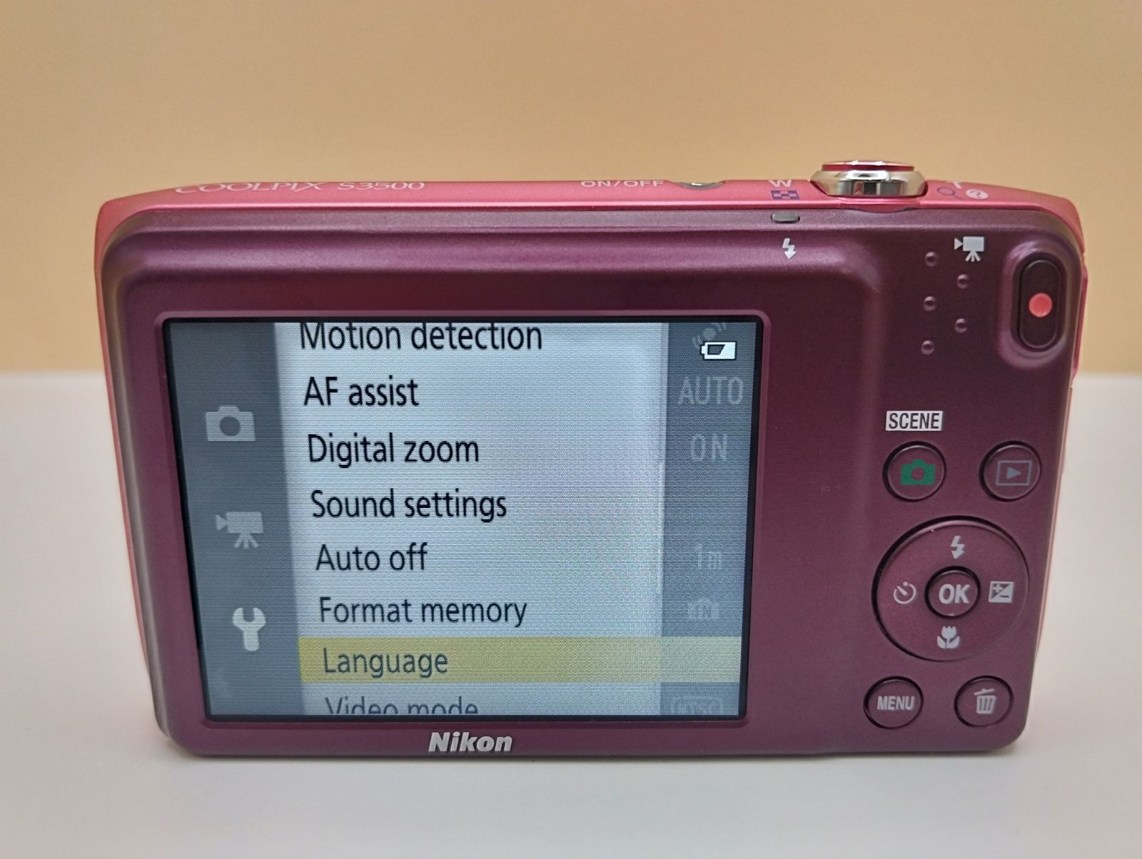 Nikon Compact Digital Camera Coolpix S3500 Pink 20.1Mp 7X 20260513