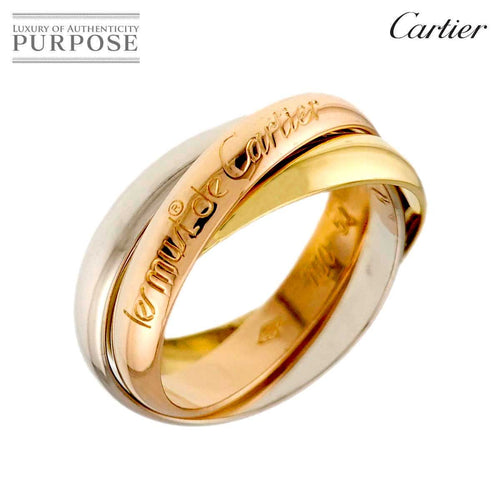Cartier Ring Mm #51 K18 Yg Wg Pg 3 750 Trinity 90328285