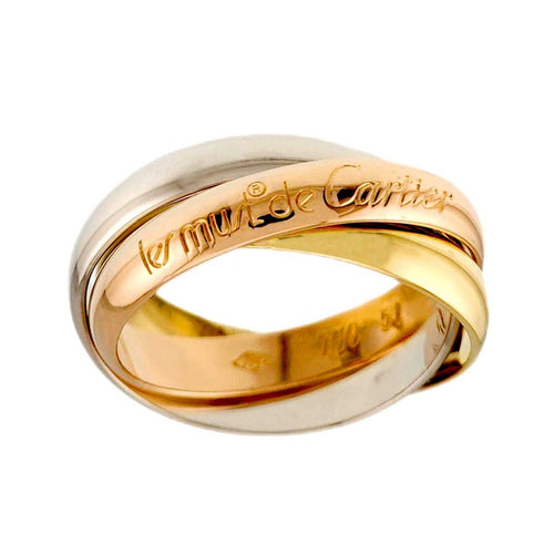 Cartier Ring Mm #51 K18 Yg Wg Pg 3 750 Trinity 90328285