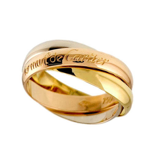 Cartier Ring Mm #51 K18 Yg Wg Pg 3 750 Trinity 90328285