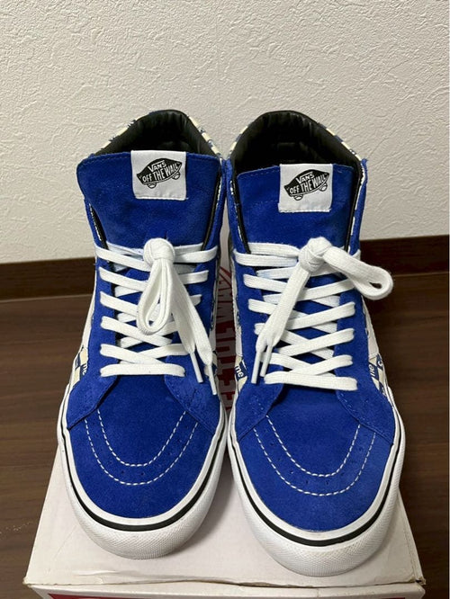 Supreme Sneakers 16Aw Vans Checker Logo Sk8-Hi Blue White
