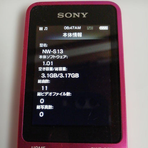 Sony Digital Audio Players Bluetooth 4Gb Nw-S13 78H