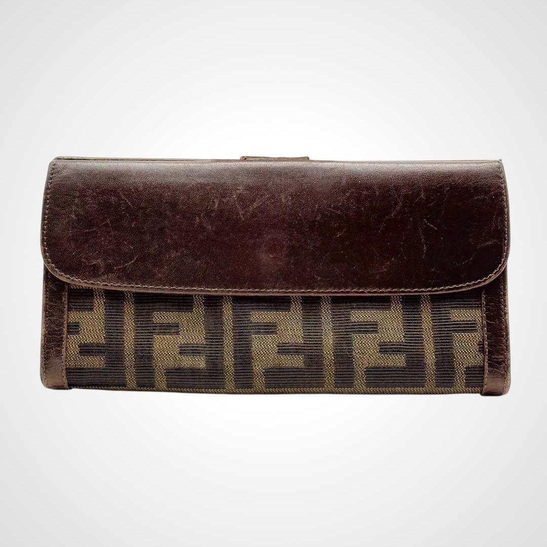 Fendi Long Wallet Zucca Pattern Vintage